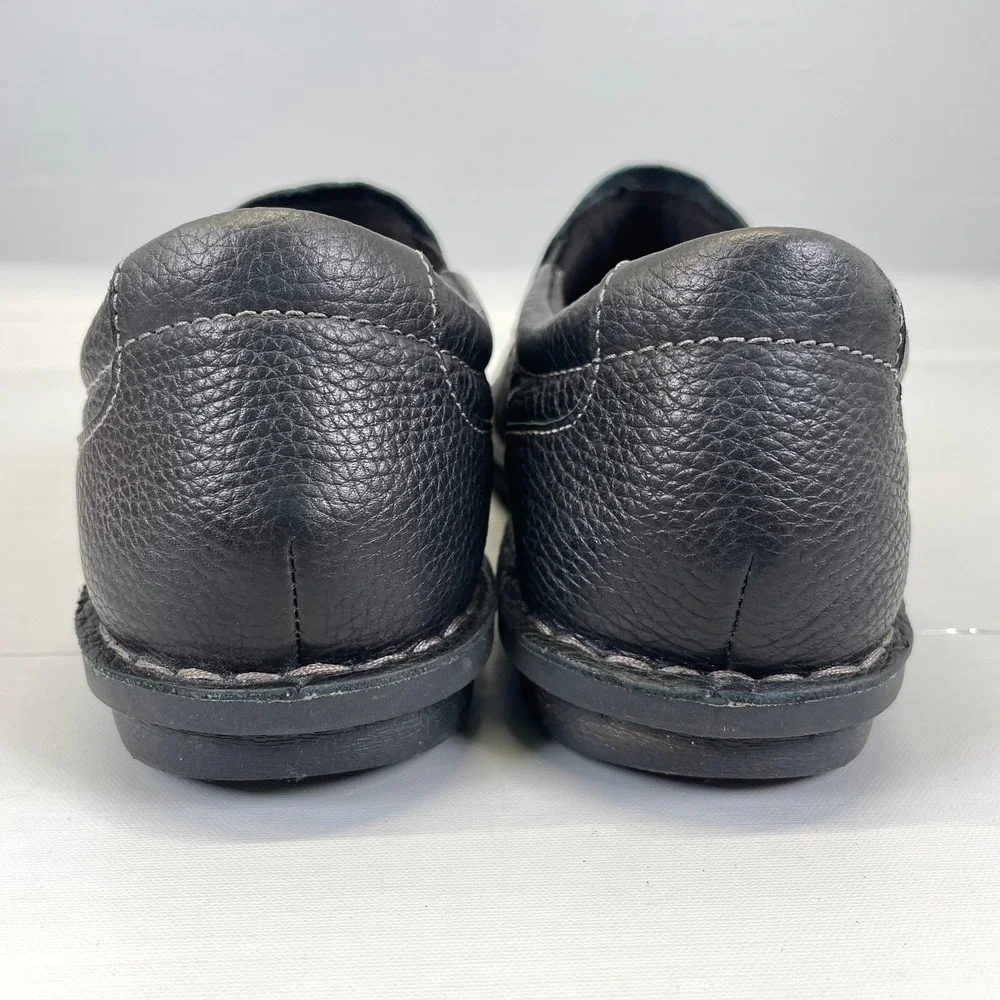 Clarks Janice Barrie Loafers Womens Size 7.5 M Black Leather Slip On Shoes